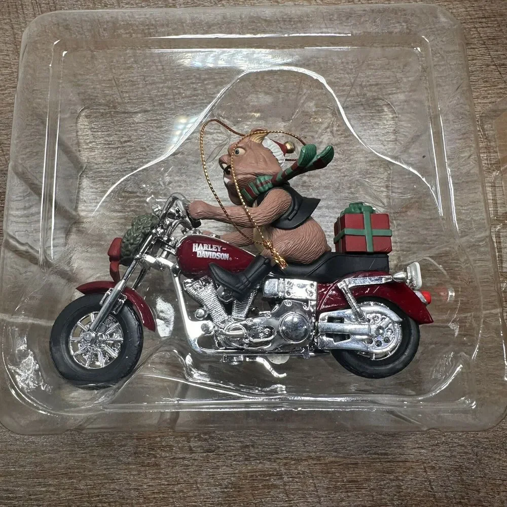VTG 1999 HARLEY DAVIDSON NORTH POLE MOTORCYCLE CLUB X-MAS ORNAMENT WALRUS & DOG‎